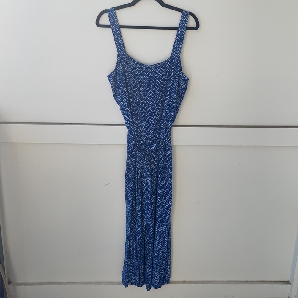 GAP Blue Print Apron Wide-Leg Jumpsuit - Picture 6 of 6